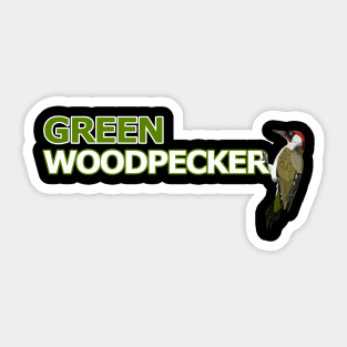 jz.birds Green Woodpecker Bird Watching Design Sticker